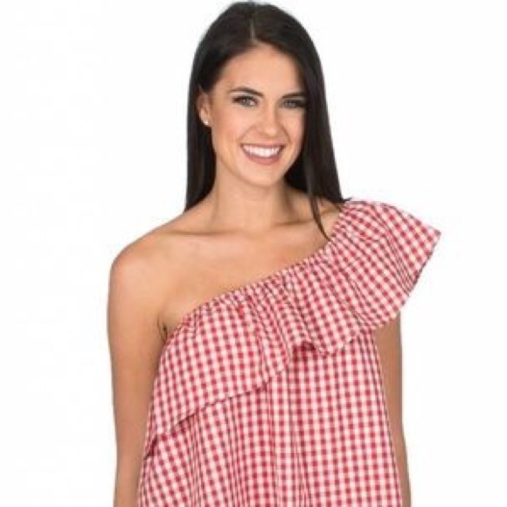 Lauren James Reagan Red Ruffle Top NWT